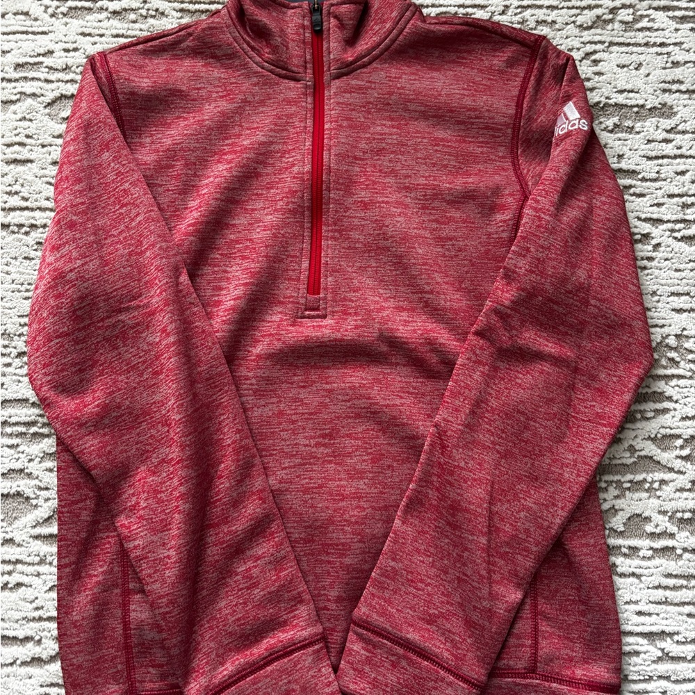 Adidas Red Quarter-Zip Pullover